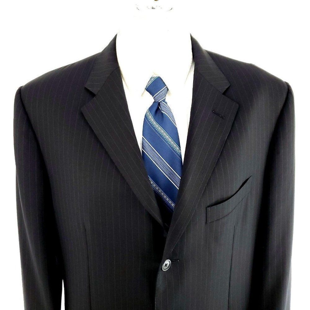Corneliani Virgin Wool 3 Button Suit‎ Jacket 42R Or Slim 44R Gray Striped Vogue